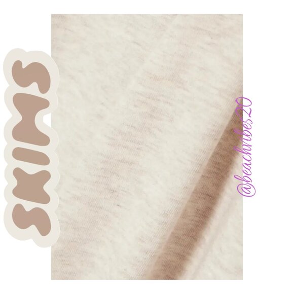 SKIMS Cotton Jersey Foldover Pant Oatmeal Heather Medium NWOT - Picture 9 of 9